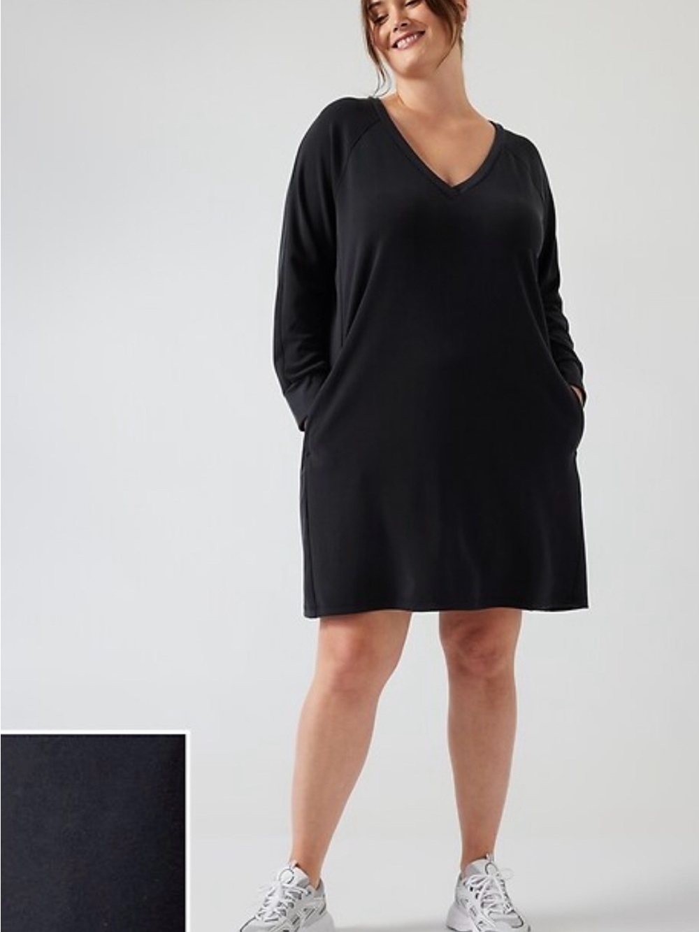 Athleta Seasoft Long Sleeve Dress Black